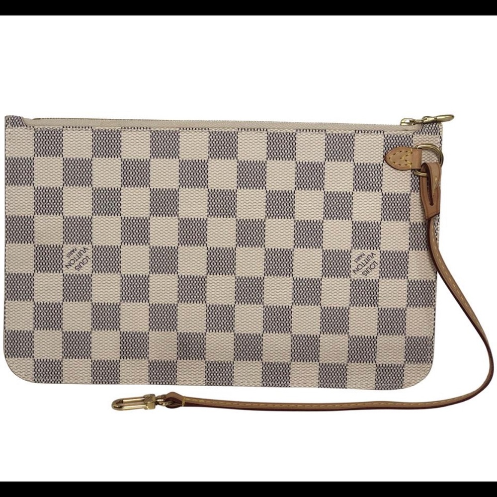 Neverfull Clutch Damier Ebene Canvas Wristlet